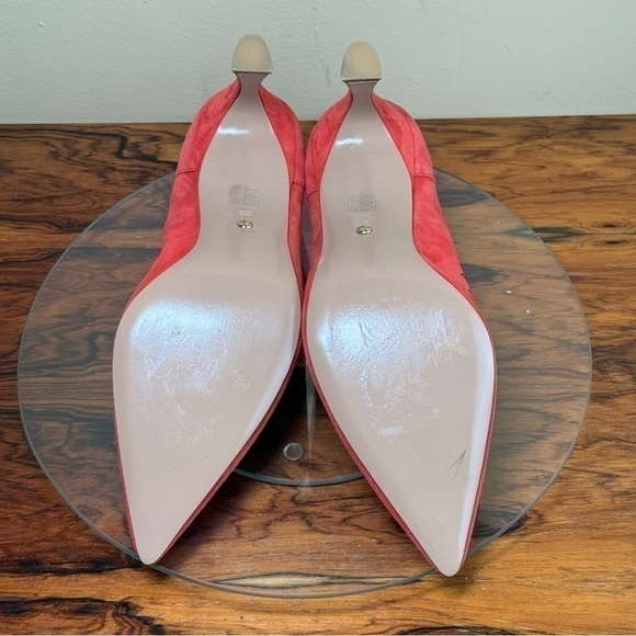 Pelle Moda Iria Pointed Toe Pump in Flame Red Suede - Picture 16 of 16